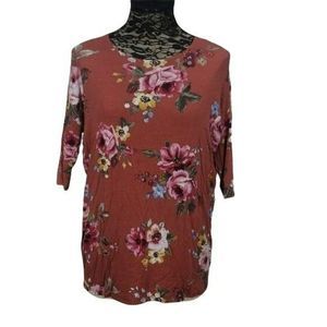 Pomelo Floral Print 3/4 Sleeve Small Blouse‎ Style TW1031